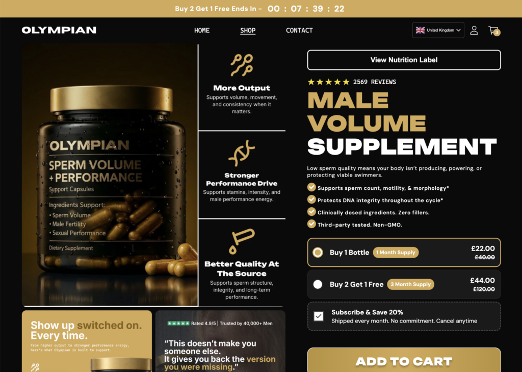 Olympian Health – Custom Shopify Development