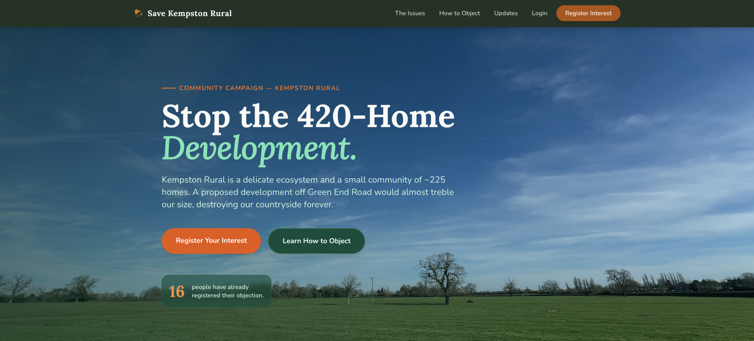 Save Kempston Rural – Community Campaign Platform
